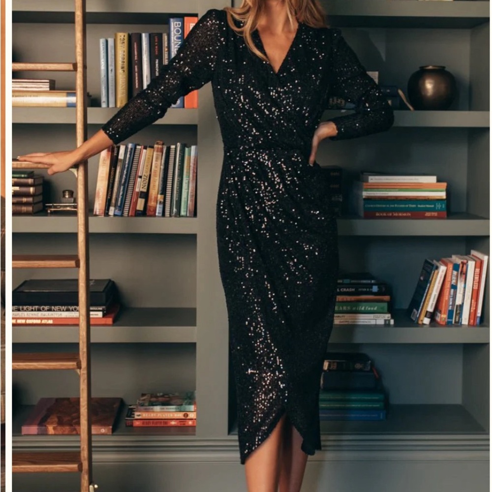 Ivy city co black sequin starstruck dress
